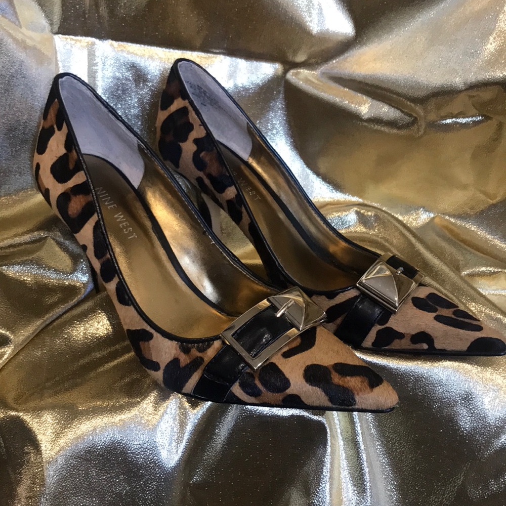 Nine West Leopard Heals, worn once.